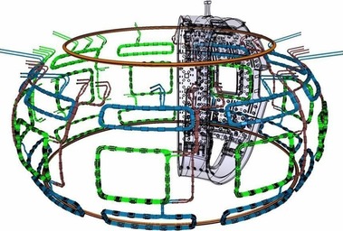 Obr. 24. Stabilizační magnetické cívky reaktoru ITER