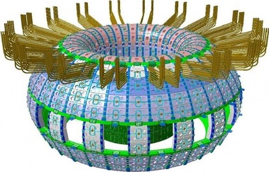 Obr. 50. Blanket reaktoru ITER, tvoen vodou chlazenmi bloky z austenitick nerezavjc oceli