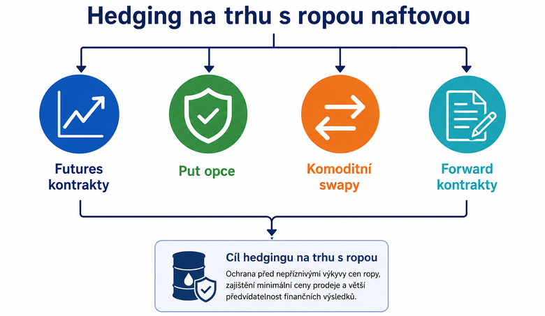 Diagram: Hedging na trhu s ropou