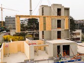 Stavba Radlický dřevák v Praze - Skanska, foto: redakce
